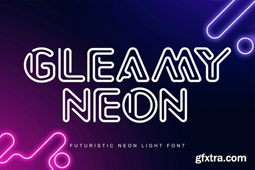Gleamy Neon - Futuristic Neon Light font BGJKCXL