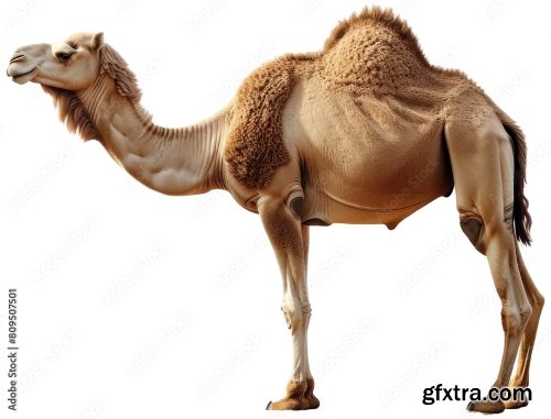 A Beautifully Adorned Camel Stands Isolated 12xPNG