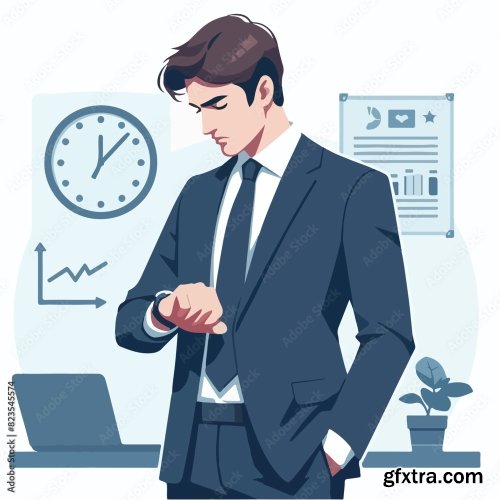 Businessman Looking At A Watch 25xAI