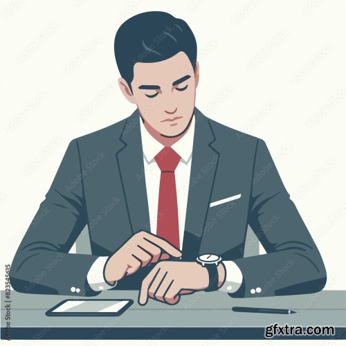 Businessman Looking At A Watch 25xAI