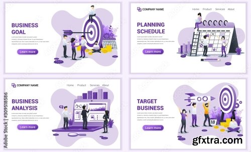 Set Of Web Page Design Templates For Target Business 25xAI