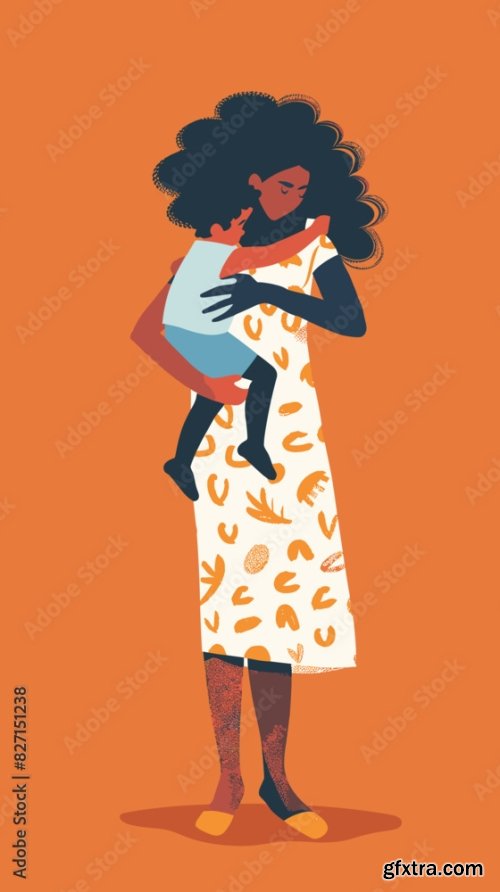 Women Supporting Young Single Mother Holding Child 6xAI