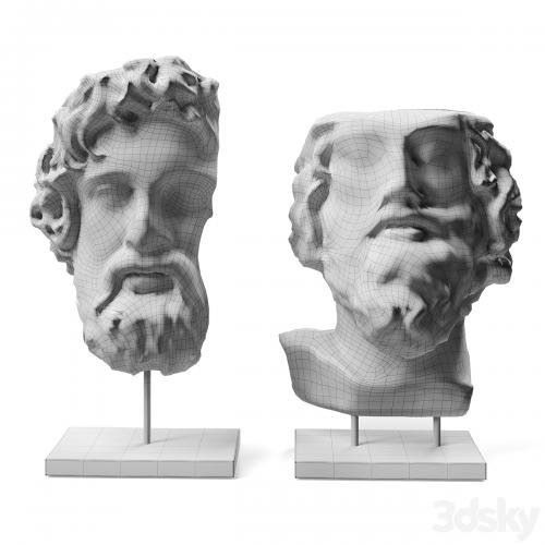 Asclepios and Greek general heads