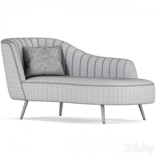 Baxton Kailyn Glam Chaise Lounge