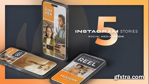 Videohive Instagram Multiscreen Vertical Reel Orange 50817820