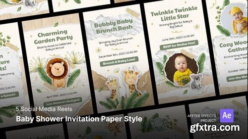 Videohive Social Media Reels - Baby Shower Invitation Paper Style After Effects Template 52452263 Videohive Social Media Reels - Baby Shower Invitation Paper Style After Effects Template 52452263