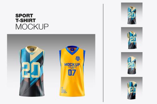 Set Sleeveless Racer Jersey Mockup