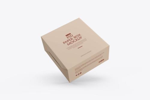 Paper Box Packaging PSD Mockup For Branding