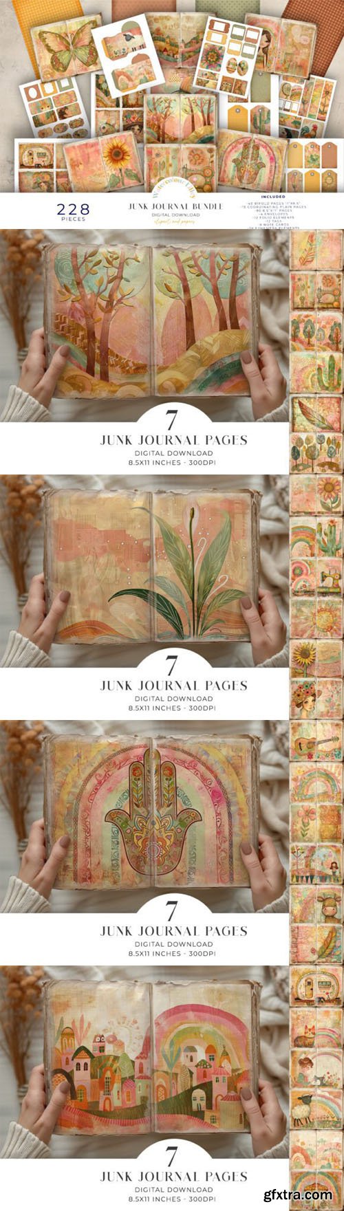 Printable Boho Junk Journal Kit