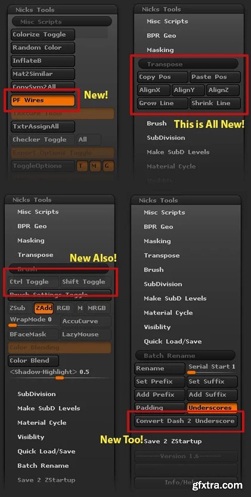 NicksTools Plugin 1.61 for Zbrush