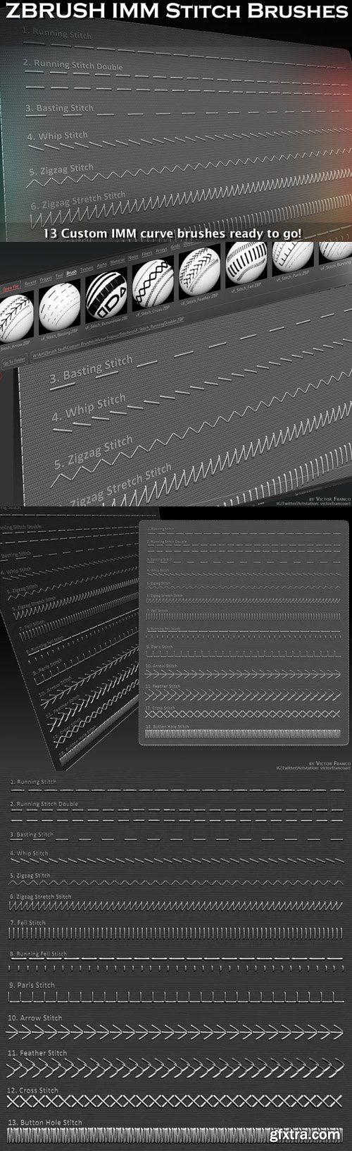 IMM Stitch Brushes for Zbrush