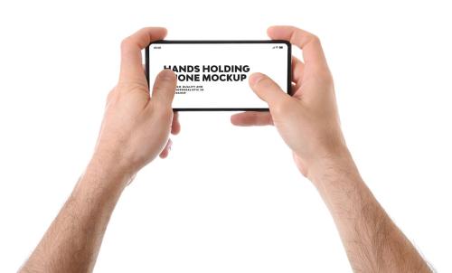 Hands Holding Phone Mockup