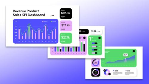 White Blue Green Modern KPI Dashboard | 004