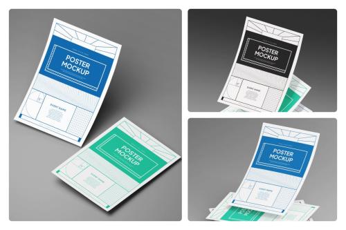 Floating Paper A4 Mockup Design Template