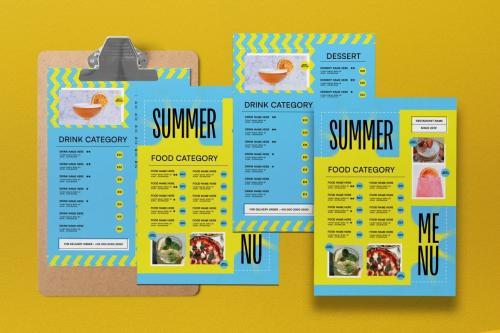 Blue Flat Design Summer Food Menu