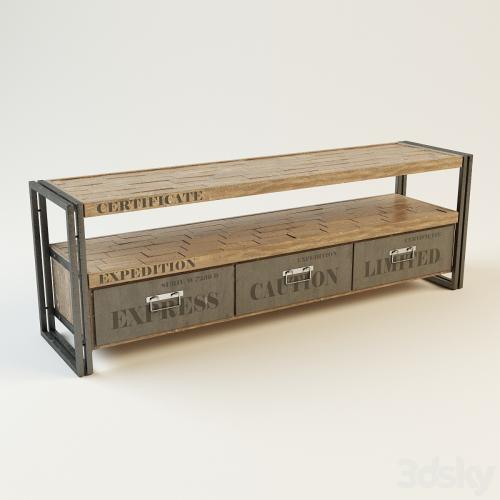 TV Stand made of solid teak