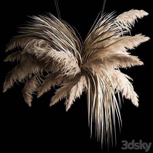 Hanging bouquet of dry reeds and pampas grass for decoration and interior. 266.