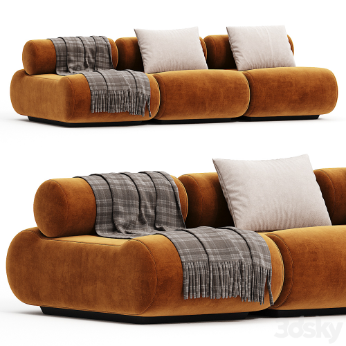 Mustard Klaus Uredat Corbi Trio sofa for COR