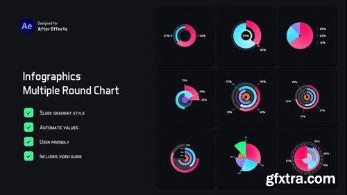 Videohive Multiple Round Chart Infographics 52499051 Videohive Multiple Round Chart Infographics 52499051