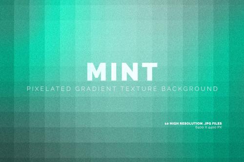 Mint Pixelated Gradient Texture Background