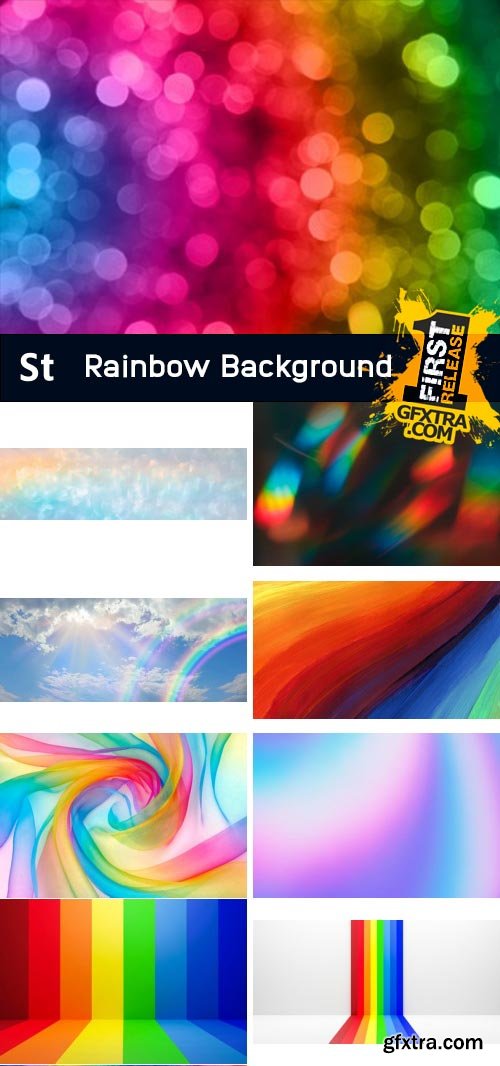 Amazing Photos, Rainbow Background 100xJPEG