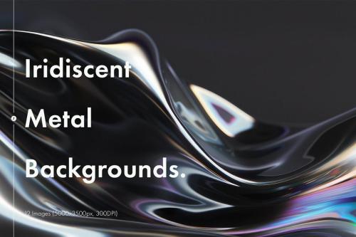 Iridescent Liquid Metal Backgrounds