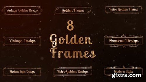 Videohive 8 Golden Art Nouveau Frames 52740881 Videohive 8 Golden Art Nouveau Frames 52740881