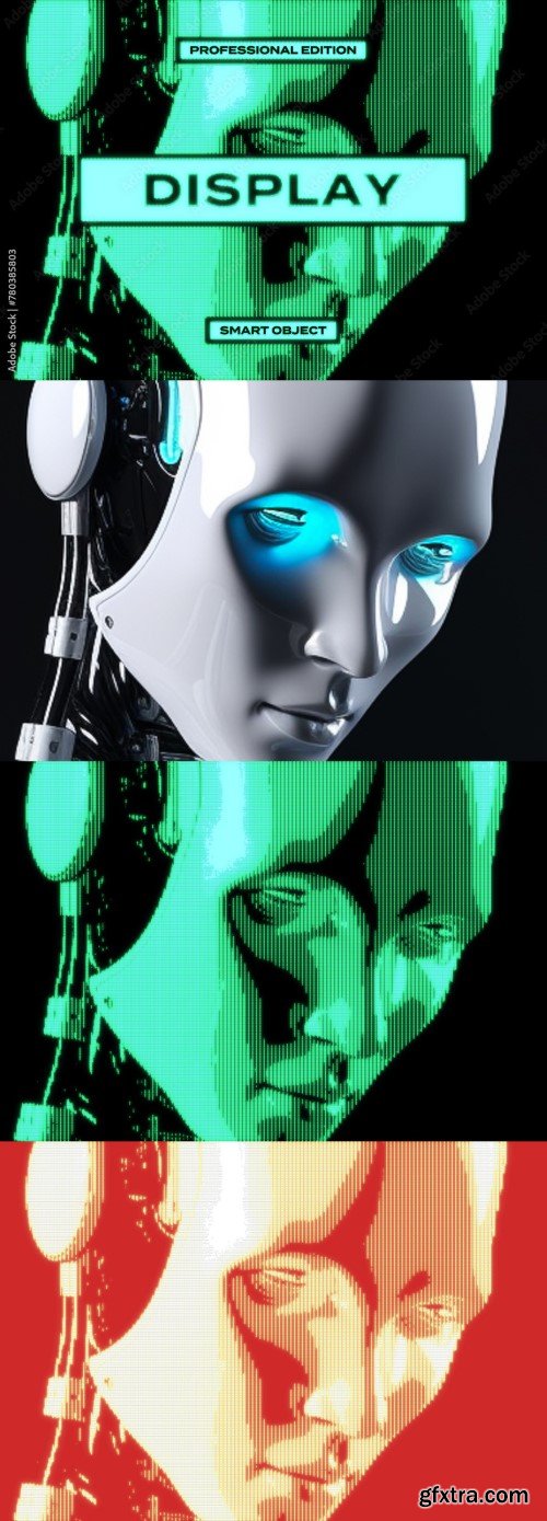 Screen Display Glitch TV CRT VHS Photo Effect