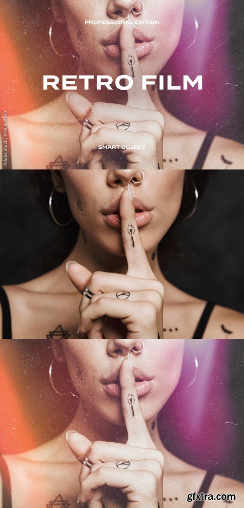 Retro Film Frame Grain Light Leak Photo Effect