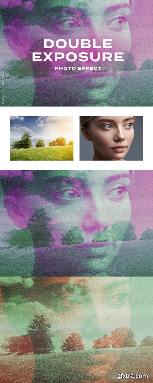 Double Exposure Grain Photo Effect