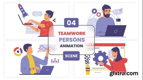 Videohive Teamwork Persons Animation Scene 52956601
