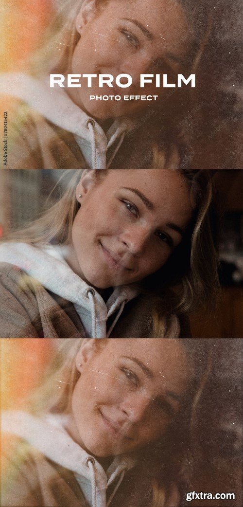 Retro Film Frame Grain Light Leak Photo Effect