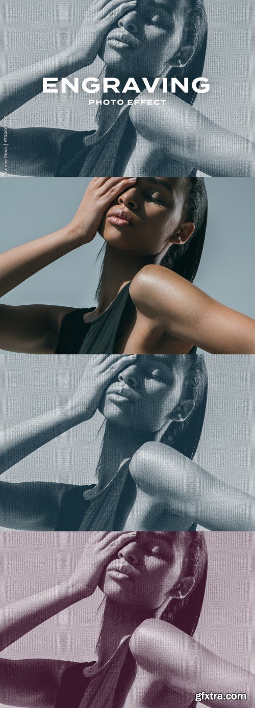 Engraving Halftone Risograph Photo Effect