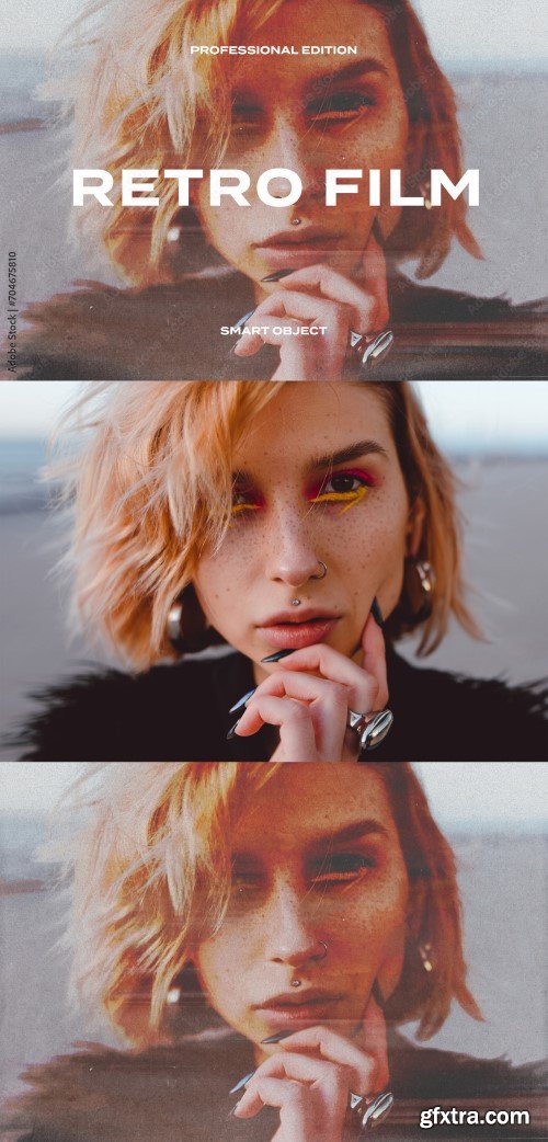 Retro Film Frame Grain Light Leak Photo Effect