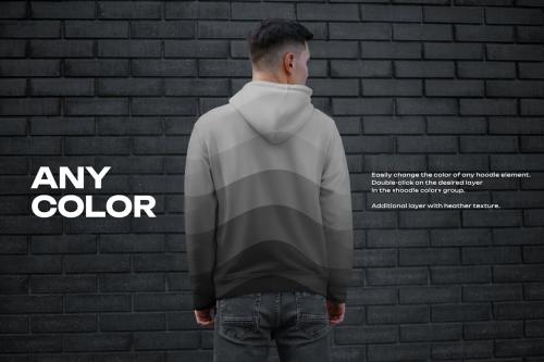 2 Hoodies Mockup Urban Style. Front and Back View 2 Hoodies Mockup Urban Style. Front and Back View