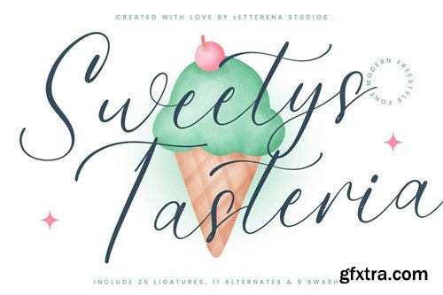 Sweetys Tasteria Modern Freestyle Font 7PMM8L9
