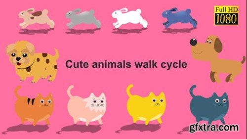 Videohive cute animals walk cycle pack 23750859 Videohive cute animals walk cycle pack 23750859