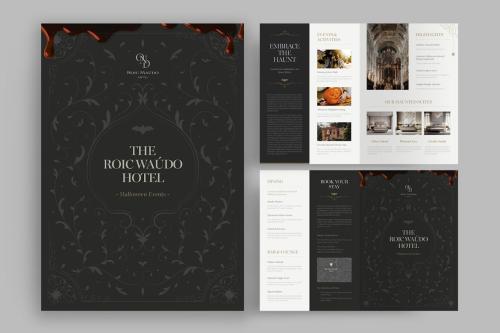 Halloween Hotel Mini Brochure Template