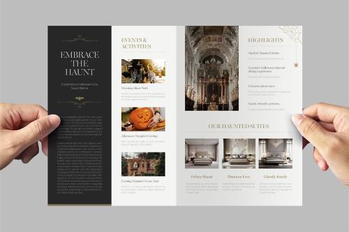 Halloween Hotel Mini Brochure Template