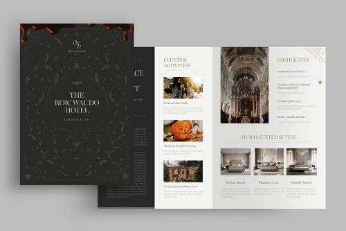 Halloween Hotel Mini Brochure Template