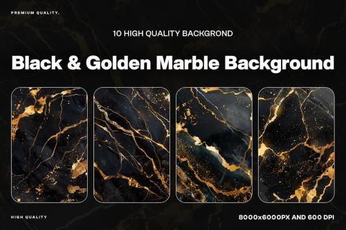 10 Black &amp; Golden Marble Background Texture