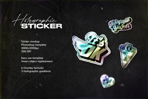 Holographic Sticker Mockup
