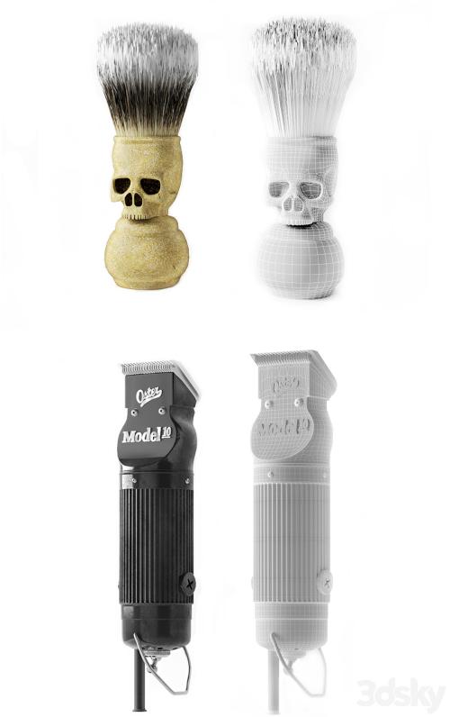 The working table of the hairdresser. Barbershop