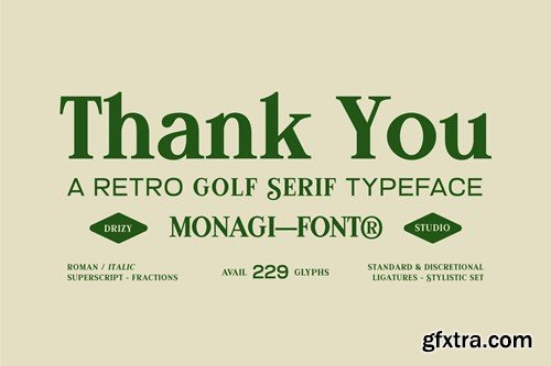 Monagi – Retro Golf Serif Font UCFAETN Monagi – Retro Golf Serif Font UCFAETN