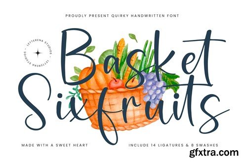 Basket Sixfruits Quirky Handwritten Font DQTT7BN
