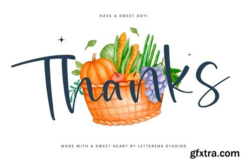 Basket Sixfruits Quirky Handwritten Font DQTT7BN