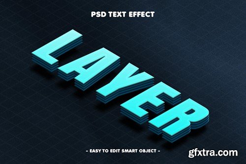 Layer Isometric 3d Text Effect 5J99T3D Layer Isometric 3d Text Effect 5J99T3D