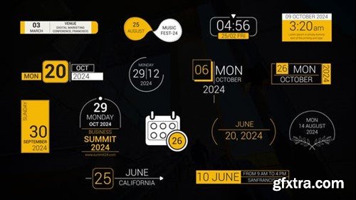 Videohive Modern Time & Date Titles 53594095 Videohive Modern Time & Date Titles 53594095
