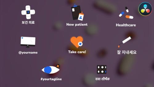 Medicine Pharmacy Icons And Titles for DaVinci Resolve - 53729101