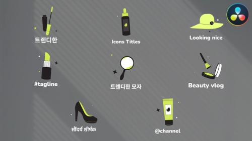 Beauty Fashion Icons And Titles for DaVinci Resolve - 53732281